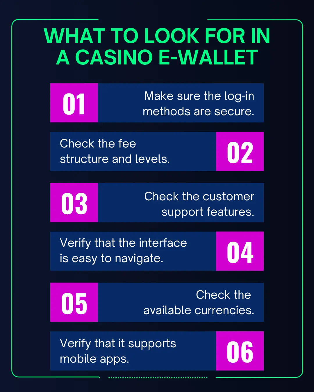 online casino ewallets red flags