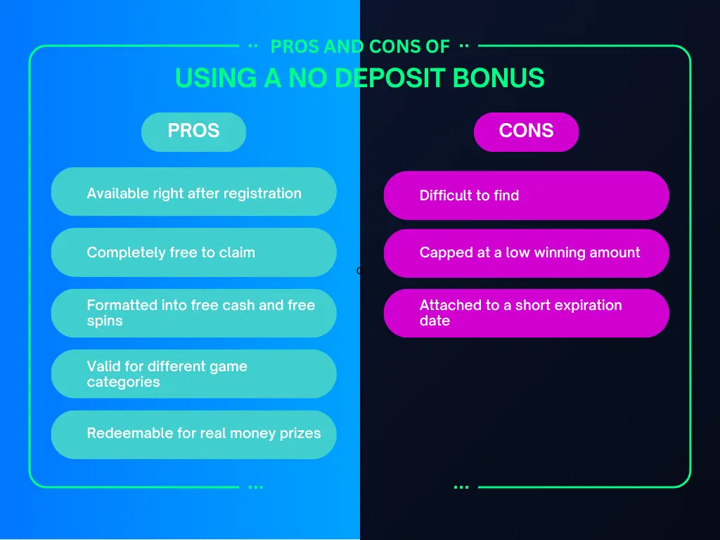 no deposit bonus pros and cons